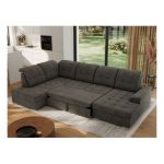 Narożnik MADRITO U - strona lewa - ciemnoszary, welwet