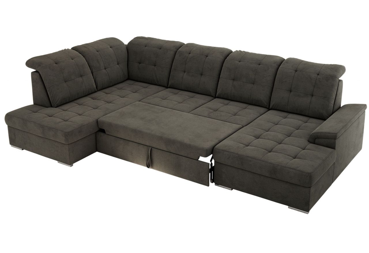 Narożnik MADRITO U - strona lewa - ciemnoszary, welwet