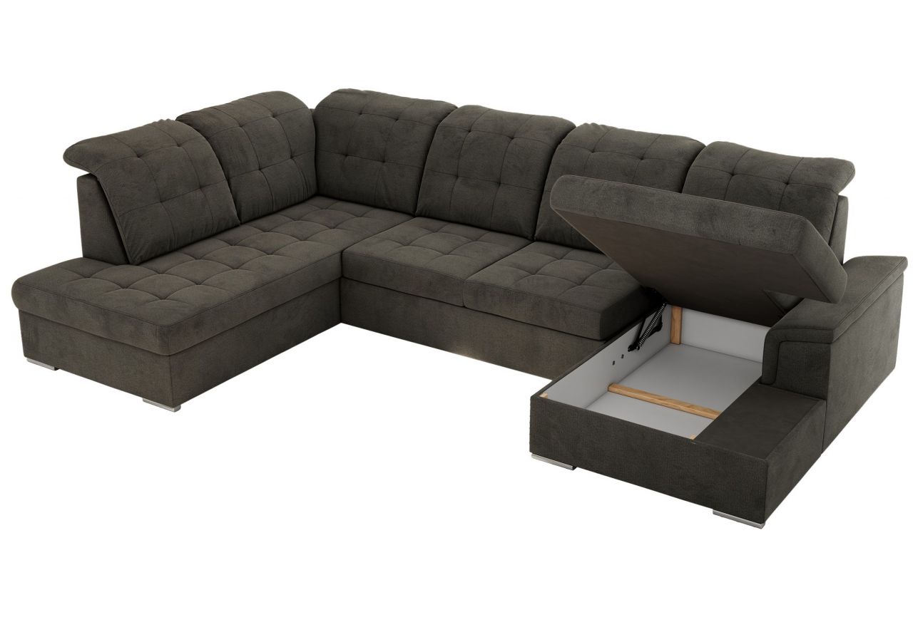 Narożnik MADRITO U - strona lewa - ciemnoszary, welwet