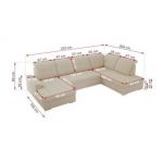 Narożnik MADRITO U - strona lewa - beżowy, boucle