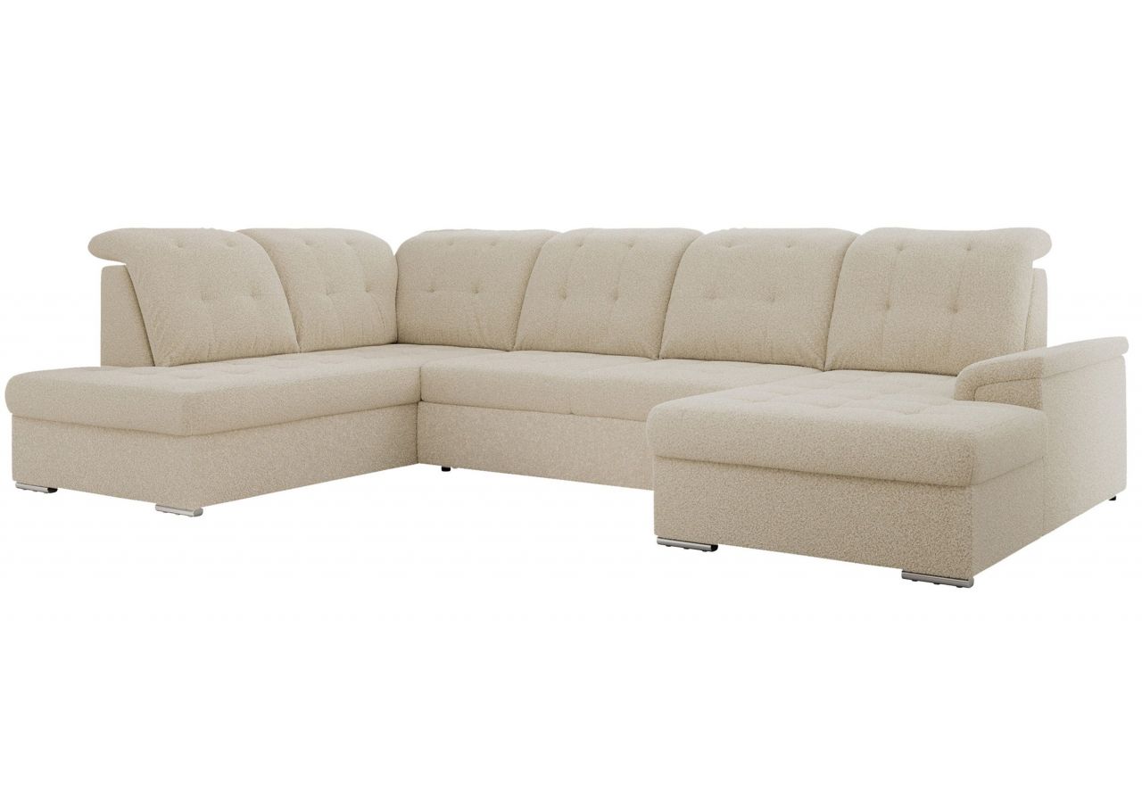 Narożnik MADRITO U - strona lewa - beżowy, boucle