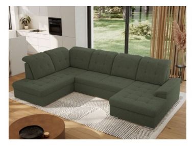 Narożnik MADRITO U - strona lewa - ciemnozielony, boucle