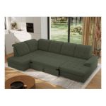 Narożnik MADRITO U - strona lewa - ciemnozielony, boucle