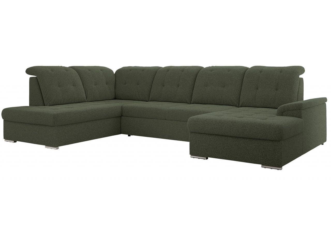 Narożnik MADRITO U - strona lewa - ciemnozielony, boucle