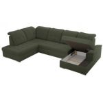 Narożnik MADRITO U - strona lewa - ciemnozielony, boucle