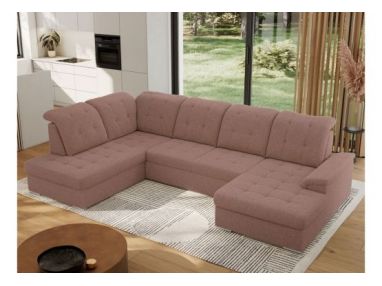 Narożnik MADRITO U - strona lewa - różowy, boucle