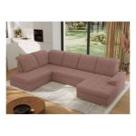 Narożnik MADRITO U - strona lewa - różowy, boucle