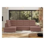 Narożnik MADRITO U - strona lewa - różowy, boucle