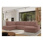 Narożnik MADRITO U - strona lewa - różowy, boucle