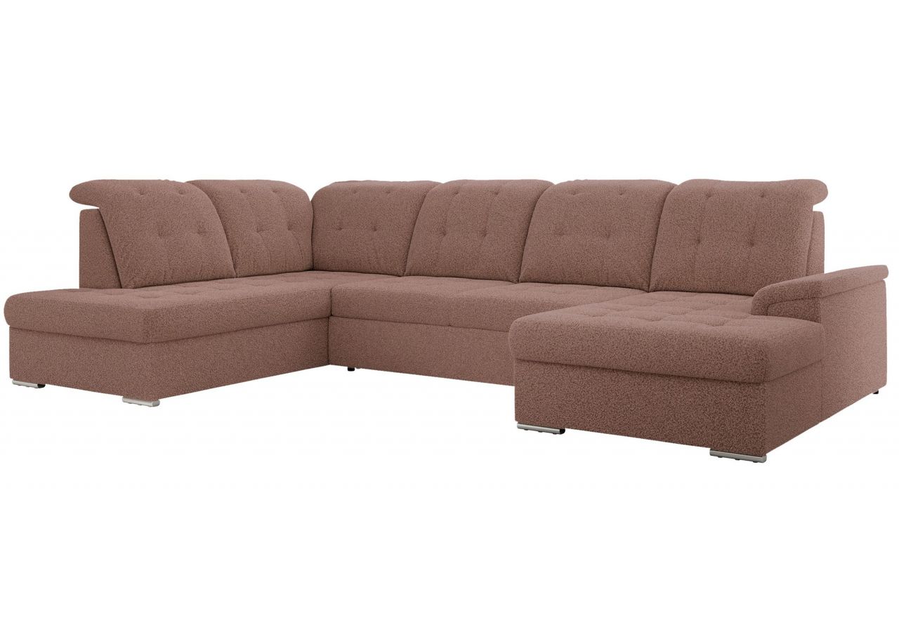 Narożnik MADRITO U - strona lewa - różowy, boucle