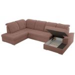 Narożnik MADRITO U - strona lewa - różowy, boucle