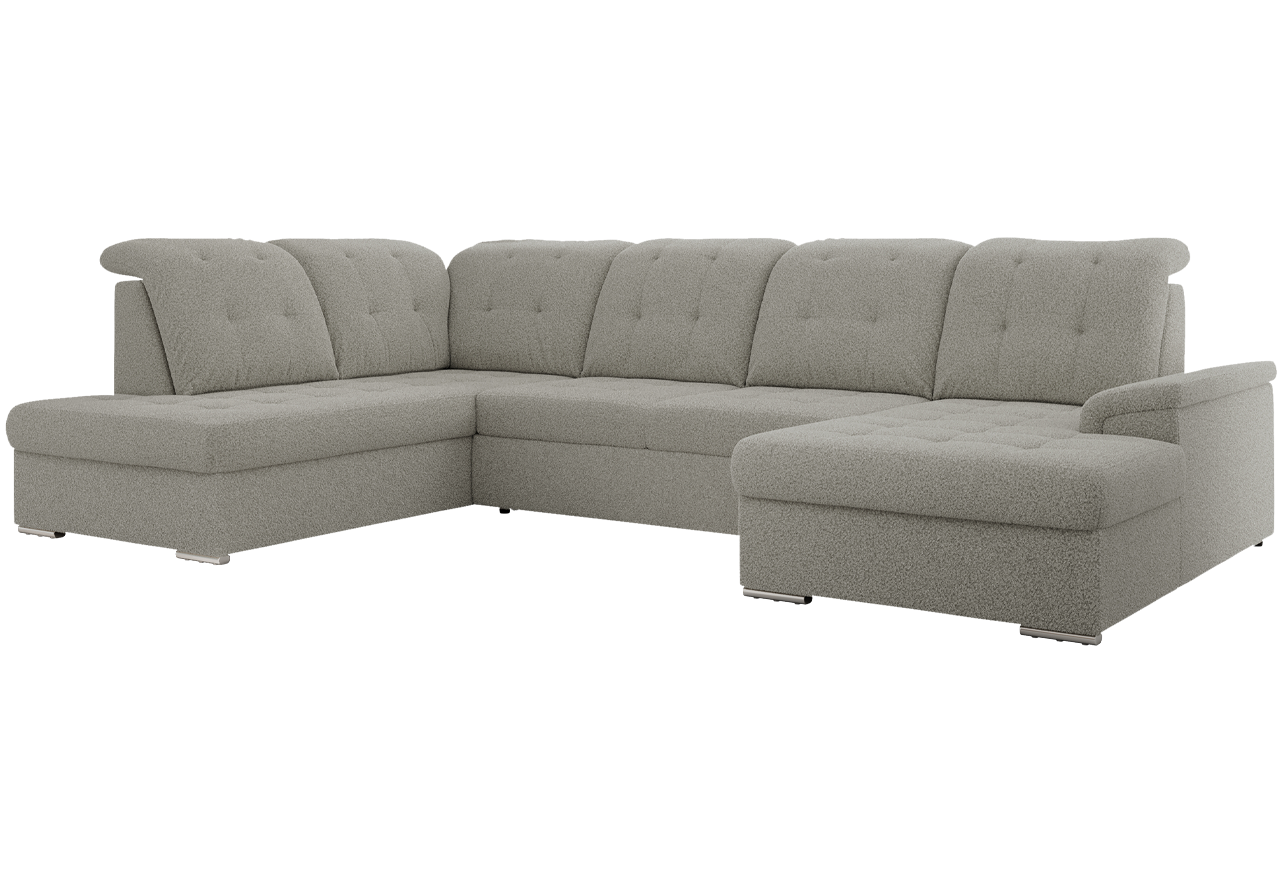 Narożnik MADRITO U - strona lewa - szary, boucle