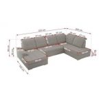 Narożnik MADRITO U - strona lewa - szary, boucle