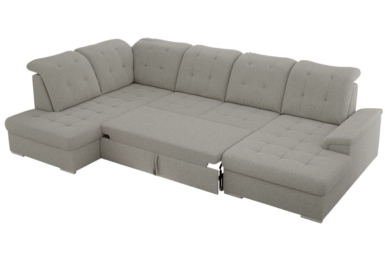 Narożnik MADRITO U - strona lewa - szary, boucle