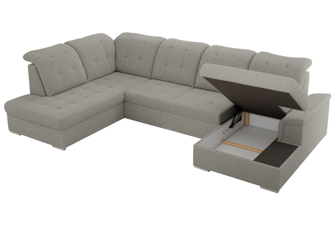 Narożnik MADRITO U - strona lewa - szary, boucle