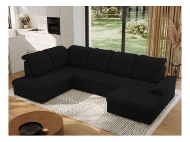 Narożnik MADRITO U - strona lewa - czarny, boucle