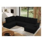 Narożnik MADRITO U - strona lewa - czarny, boucle