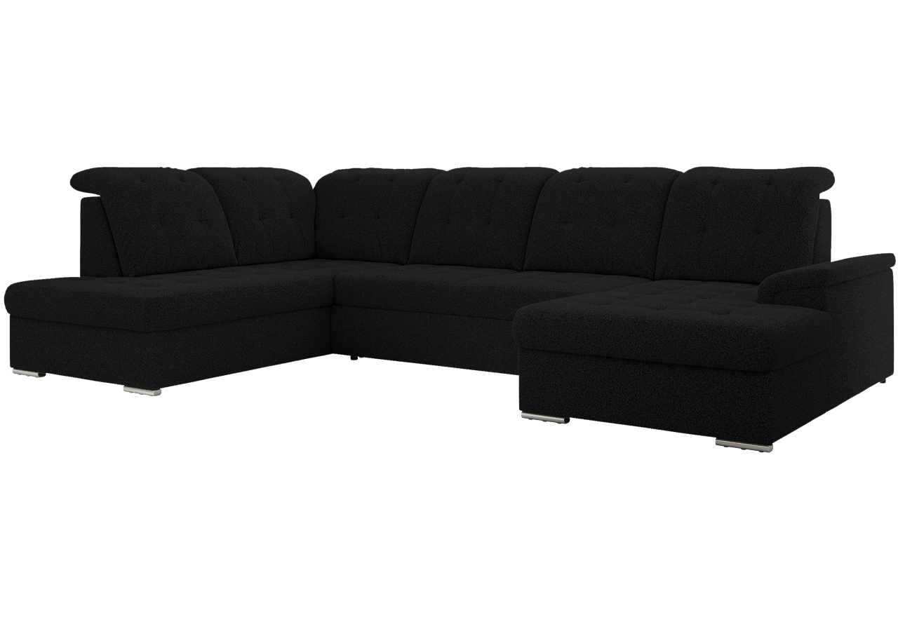 Narożnik MADRITO U - strona lewa - czarny, boucle