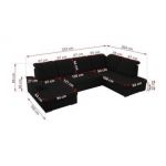 Narożnik MADRITO U - strona lewa - czarny, boucle