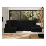 Narożnik MADRITO U - strona lewa - czarny, boucle