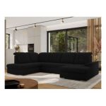 Narożnik MADRITO U - strona lewa - czarny, boucle