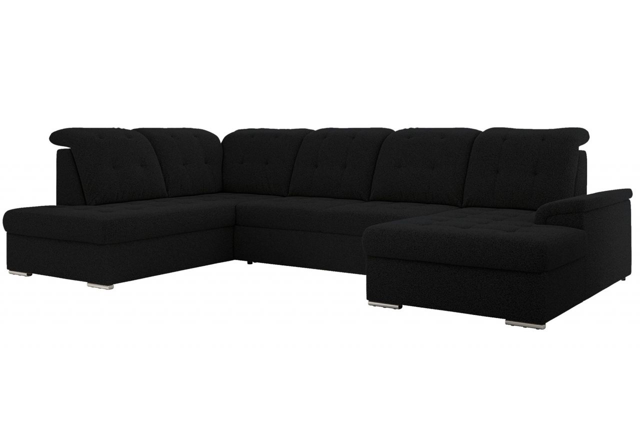 Narożnik MADRITO U - strona lewa - czarny, boucle