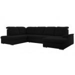 Narożnik MADRITO U - strona lewa - czarny, boucle