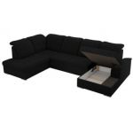 Narożnik MADRITO U - strona lewa - czarny, boucle