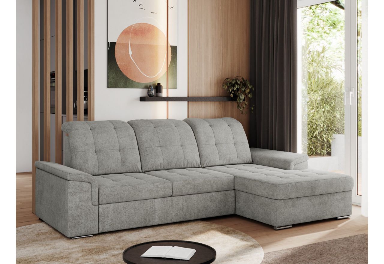 Narożnik MADRITO L - strona prawa - jasnoszary, struktura