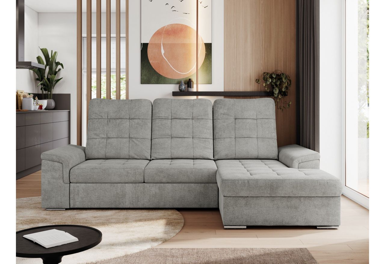 Narożnik MADRITO L - strona prawa - jasnoszary, struktura