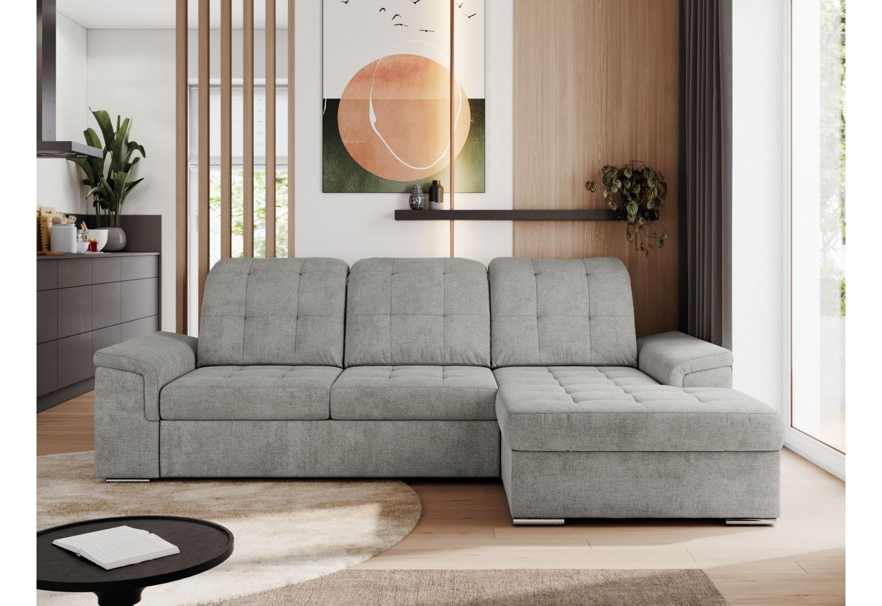 Narożnik MADRITO L - strona prawa - jasnoszary, struktura