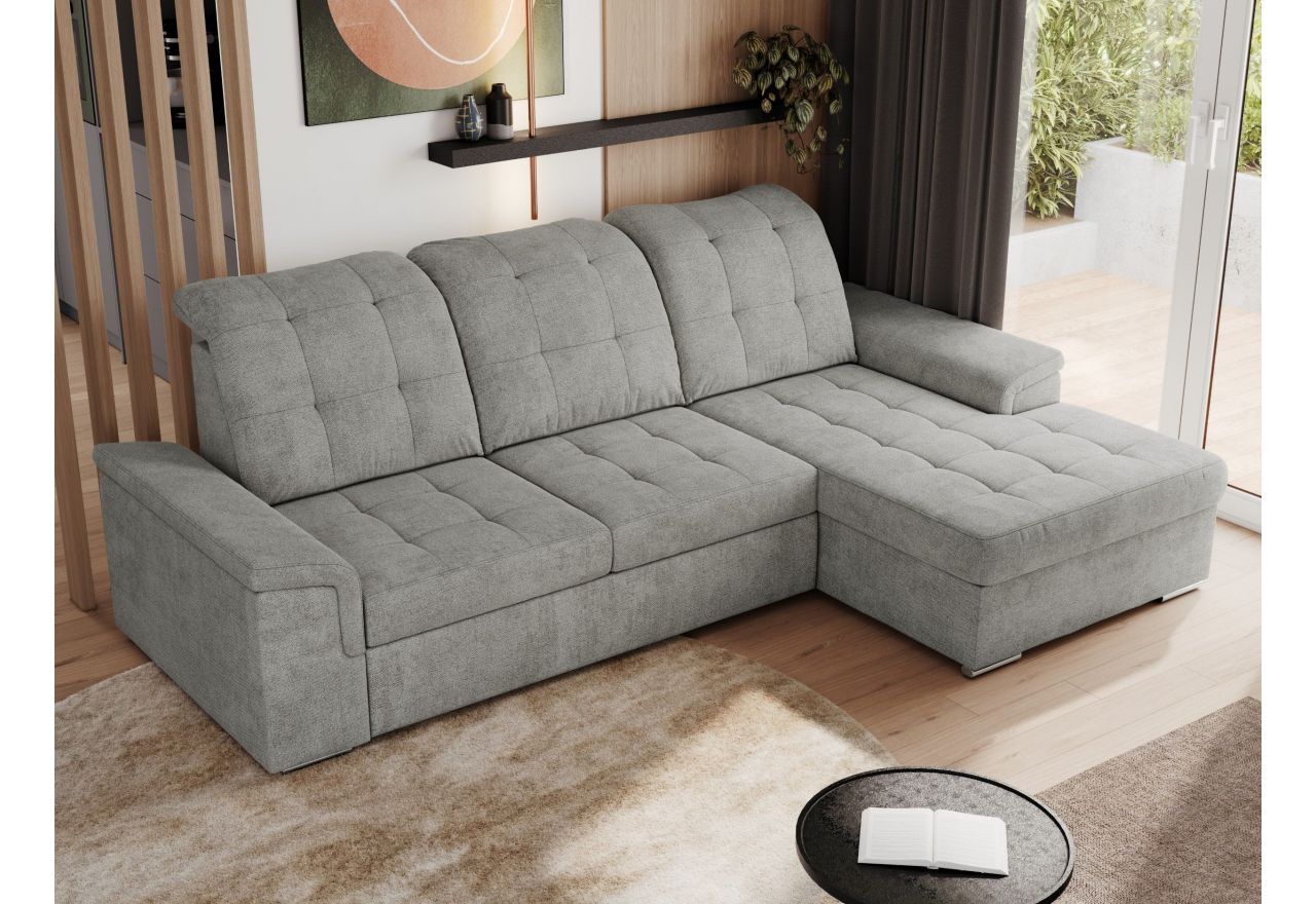 Narożnik MADRITO L - strona prawa - jasnoszary, struktura