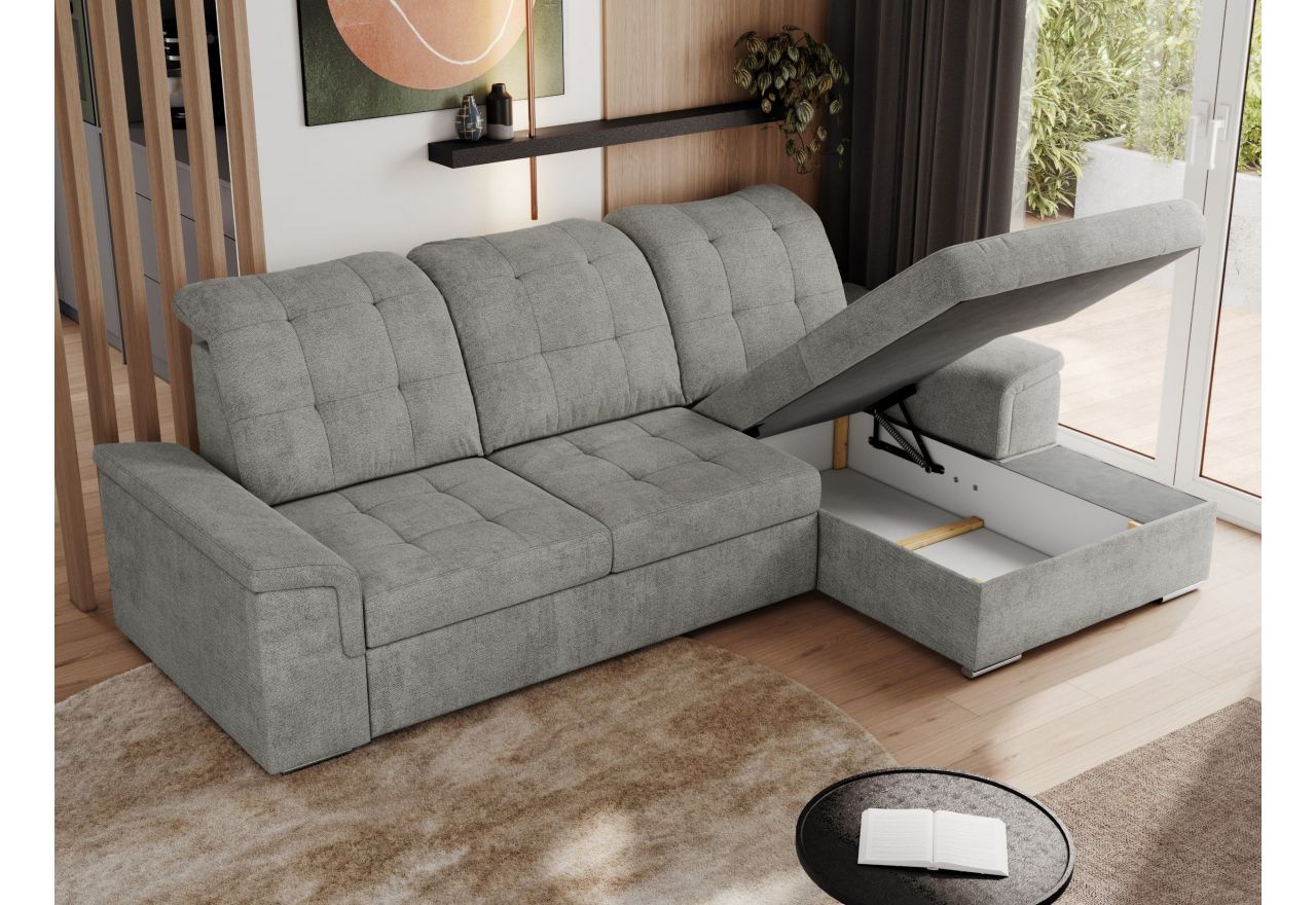 Narożnik MADRITO L - strona prawa - jasnoszary, struktura