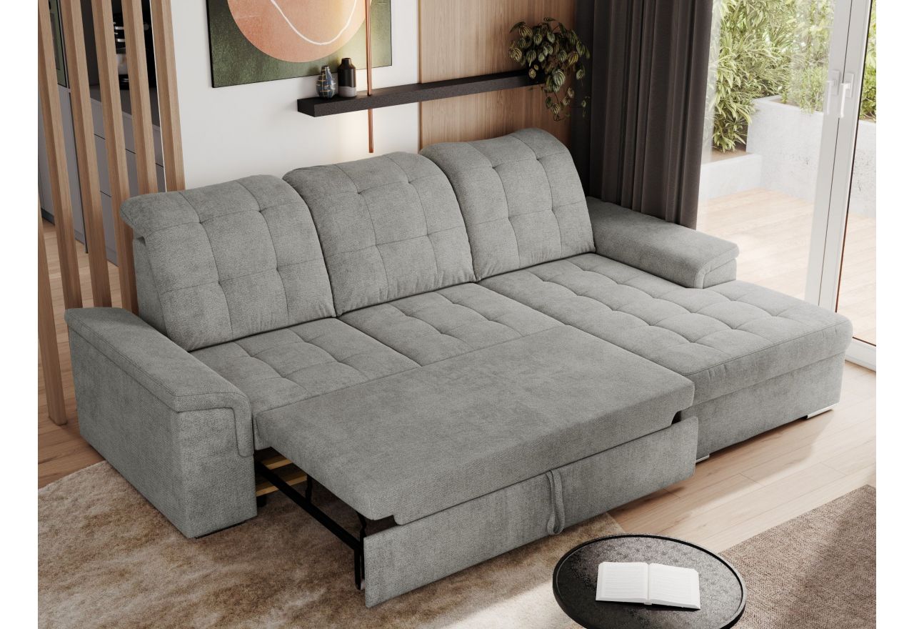 Narożnik MADRITO L - strona prawa - jasnoszary, struktura