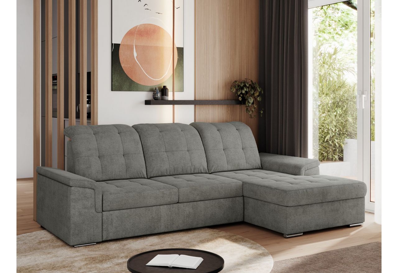 Narożnik MADRITO L - strona prawa - szary, struktura