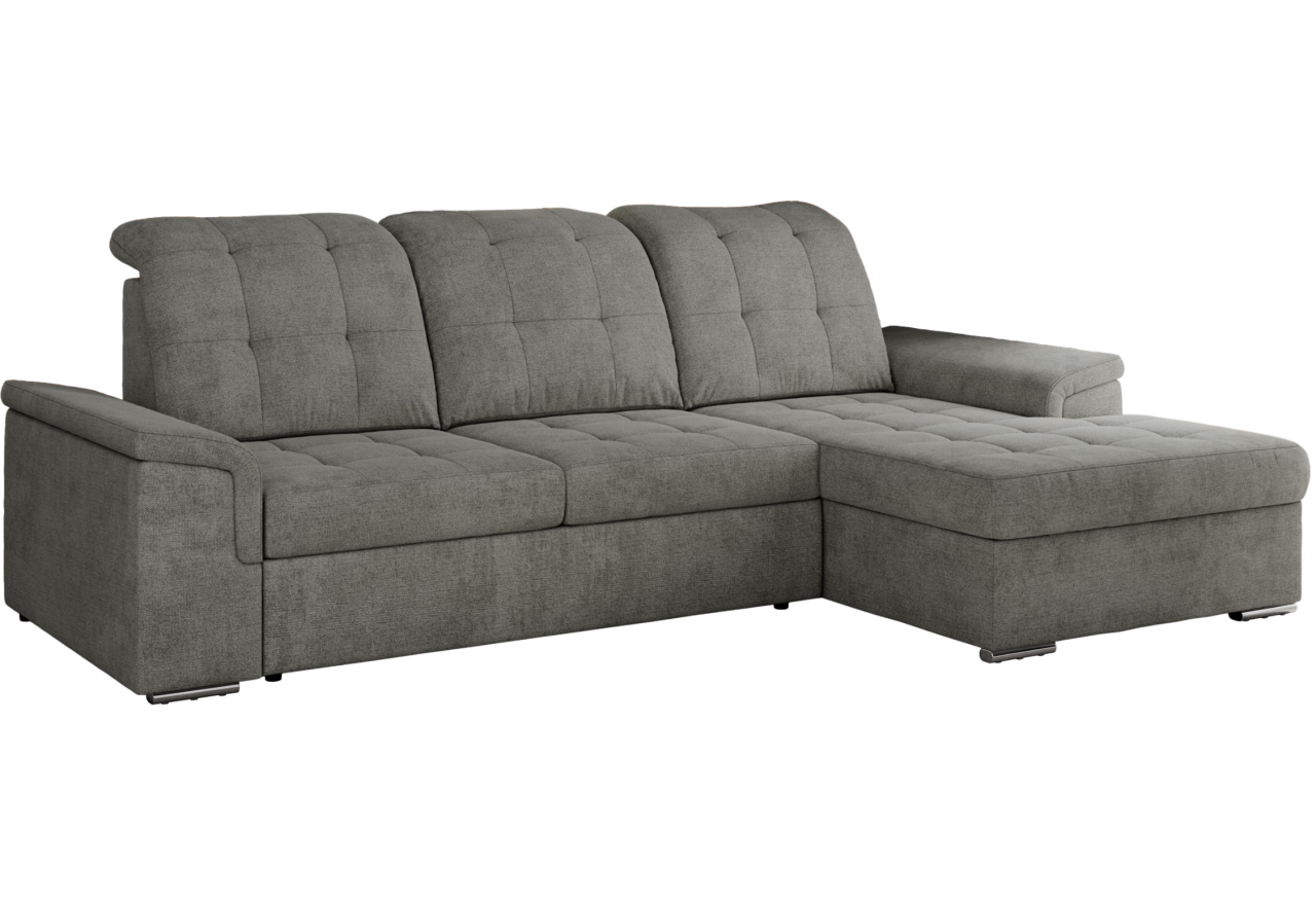 Narożnik MADRITO L - strona prawa - szary, struktura