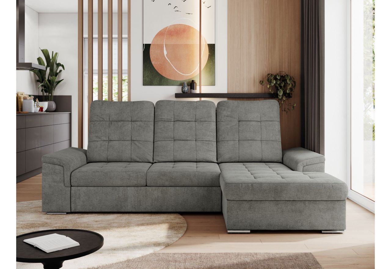 Narożnik MADRITO L - strona prawa - szary, struktura