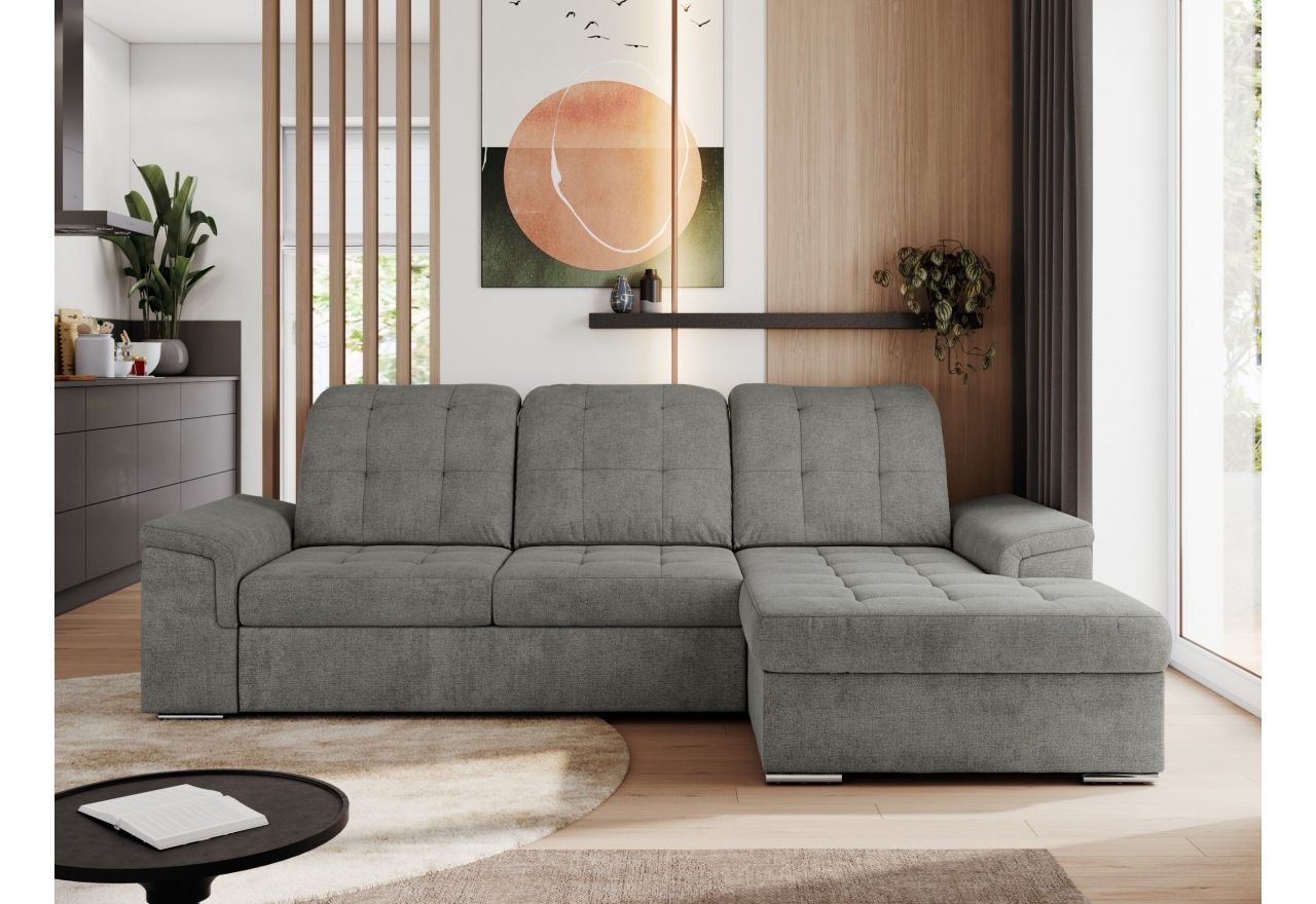 Narożnik MADRITO L - strona prawa - szary, struktura