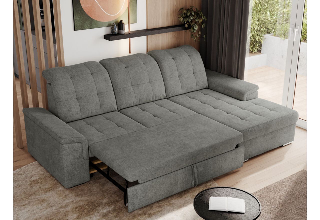 Narożnik MADRITO L - strona prawa - szary, struktura