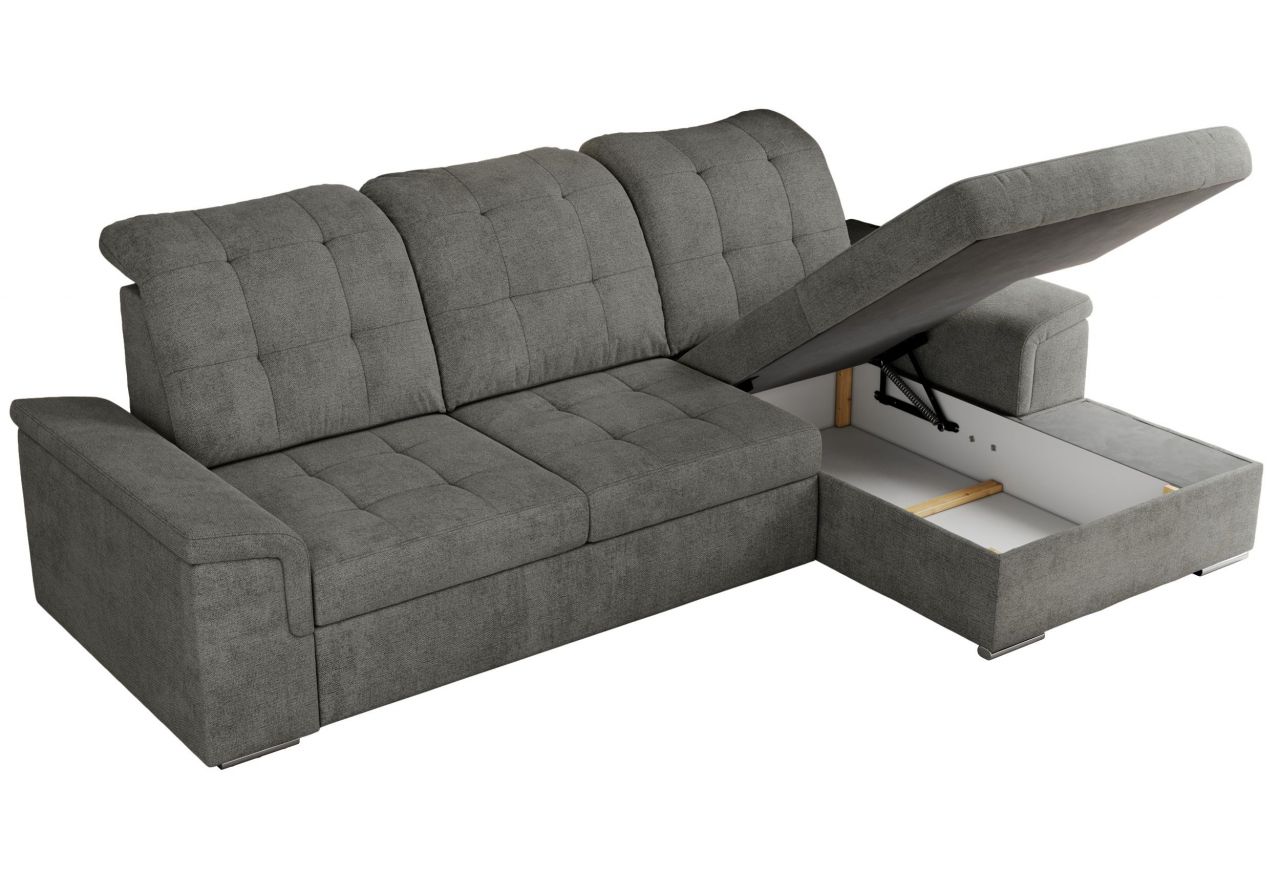 Narożnik MADRITO L - strona prawa - szary, struktura