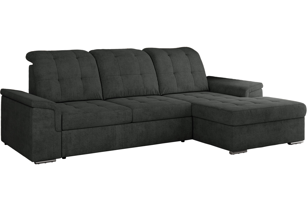 Narożnik MADRITO L - strona prawa - ciemnoszary, struktura