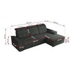 Narożnik MADRITO L - strona prawa - ciemnoszary, struktura