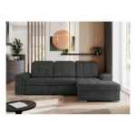 Narożnik MADRITO L - strona prawa - ciemnoszary, struktura