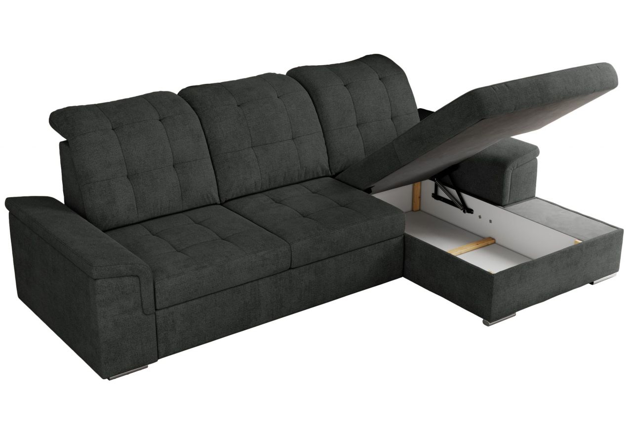 Narożnik MADRITO L - strona prawa - ciemnoszary, struktura