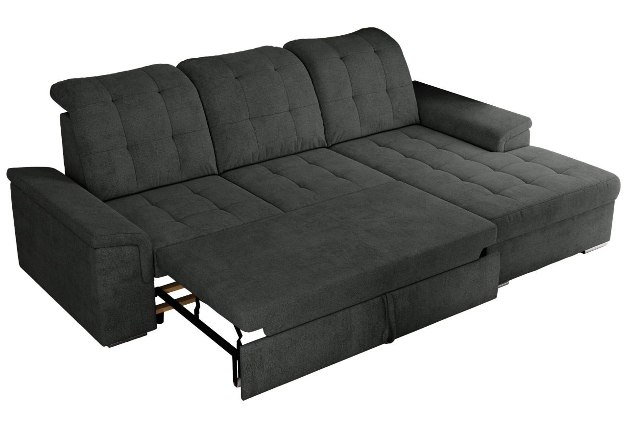 Narożnik MADRITO L - strona prawa - ciemnoszary, struktura