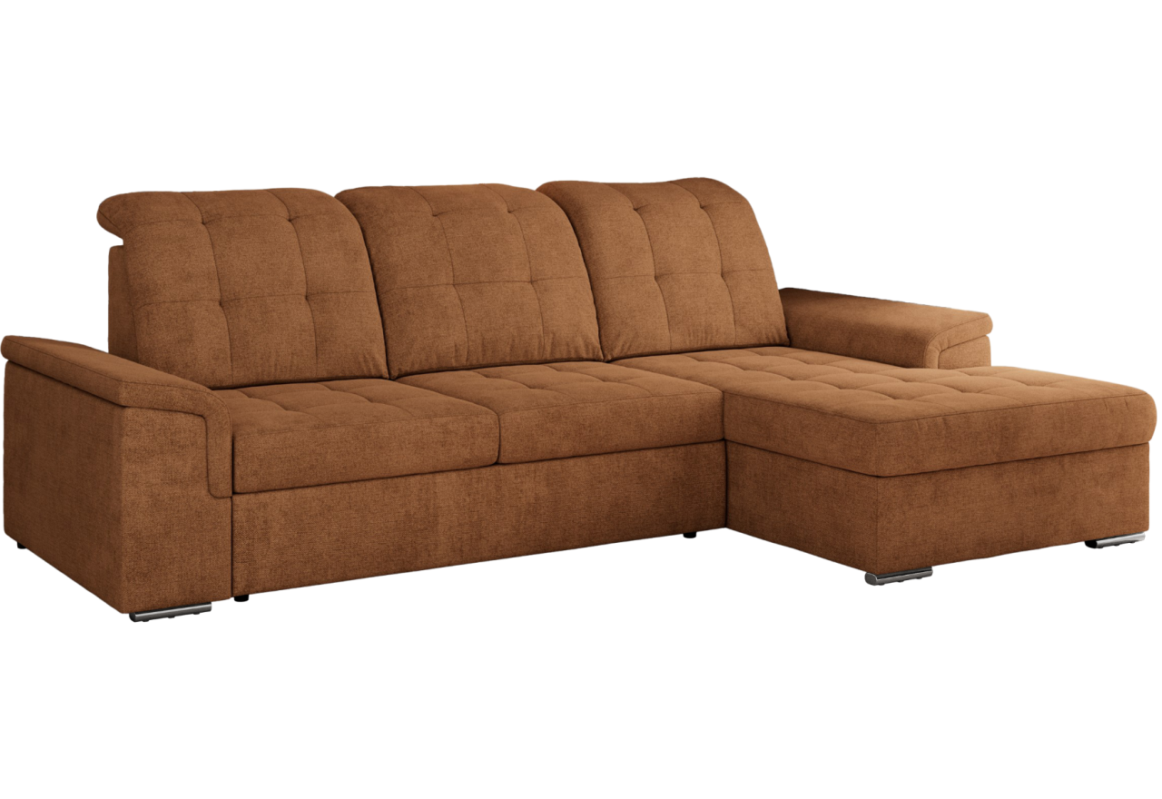 Narożnik MADRITO L - strona prawa - pomarańczowy, struktura