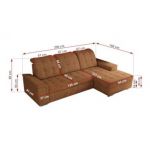 Narożnik MADRITO L - strona prawa - pomarańczowy, struktura