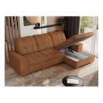 Narożnik MADRITO L - strona prawa - pomarańczowy, struktura