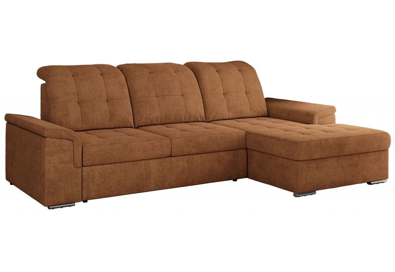 Narożnik MADRITO L - strona prawa - pomarańczowy, struktura