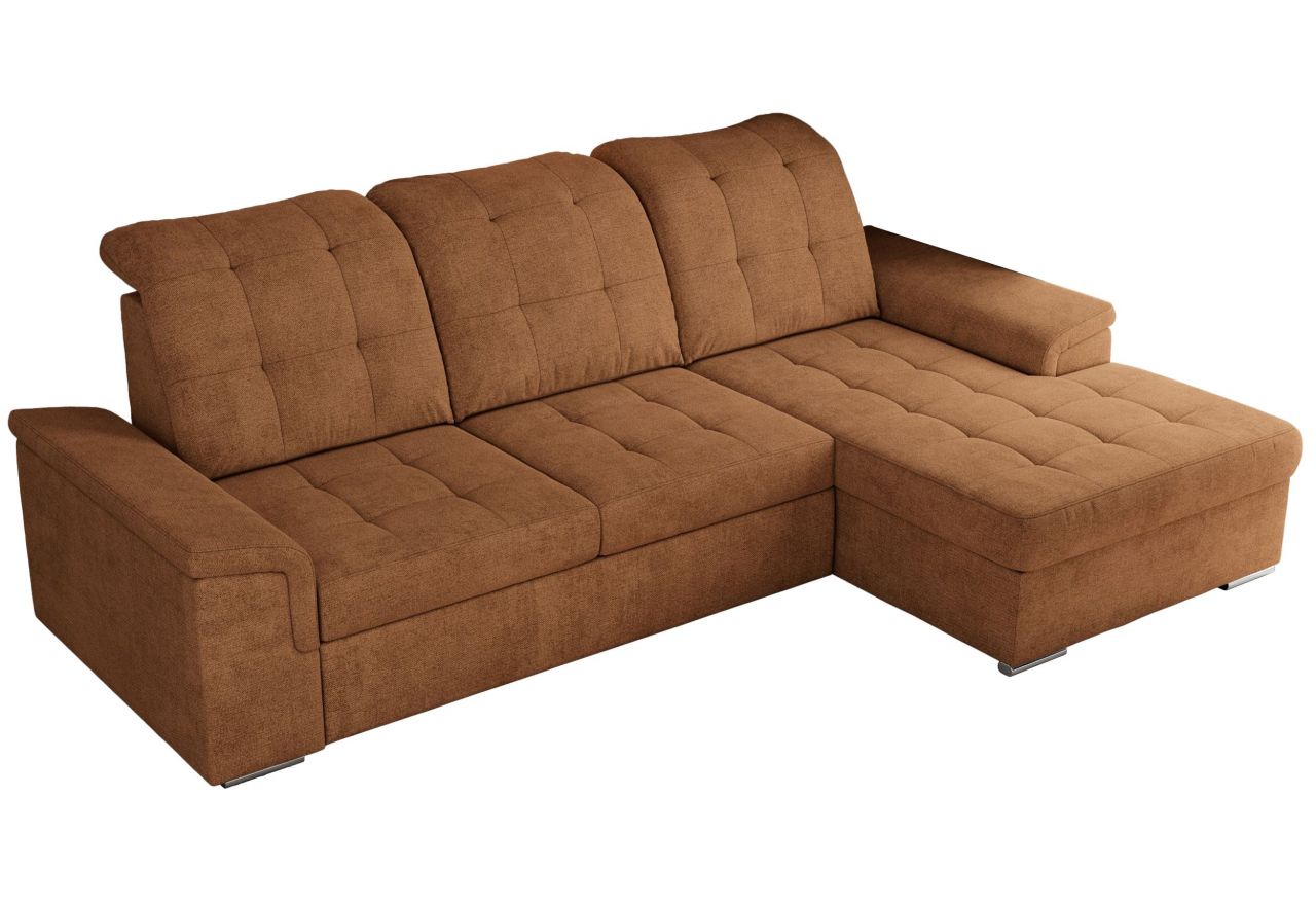 Narożnik MADRITO L - strona prawa - pomarańczowy, struktura